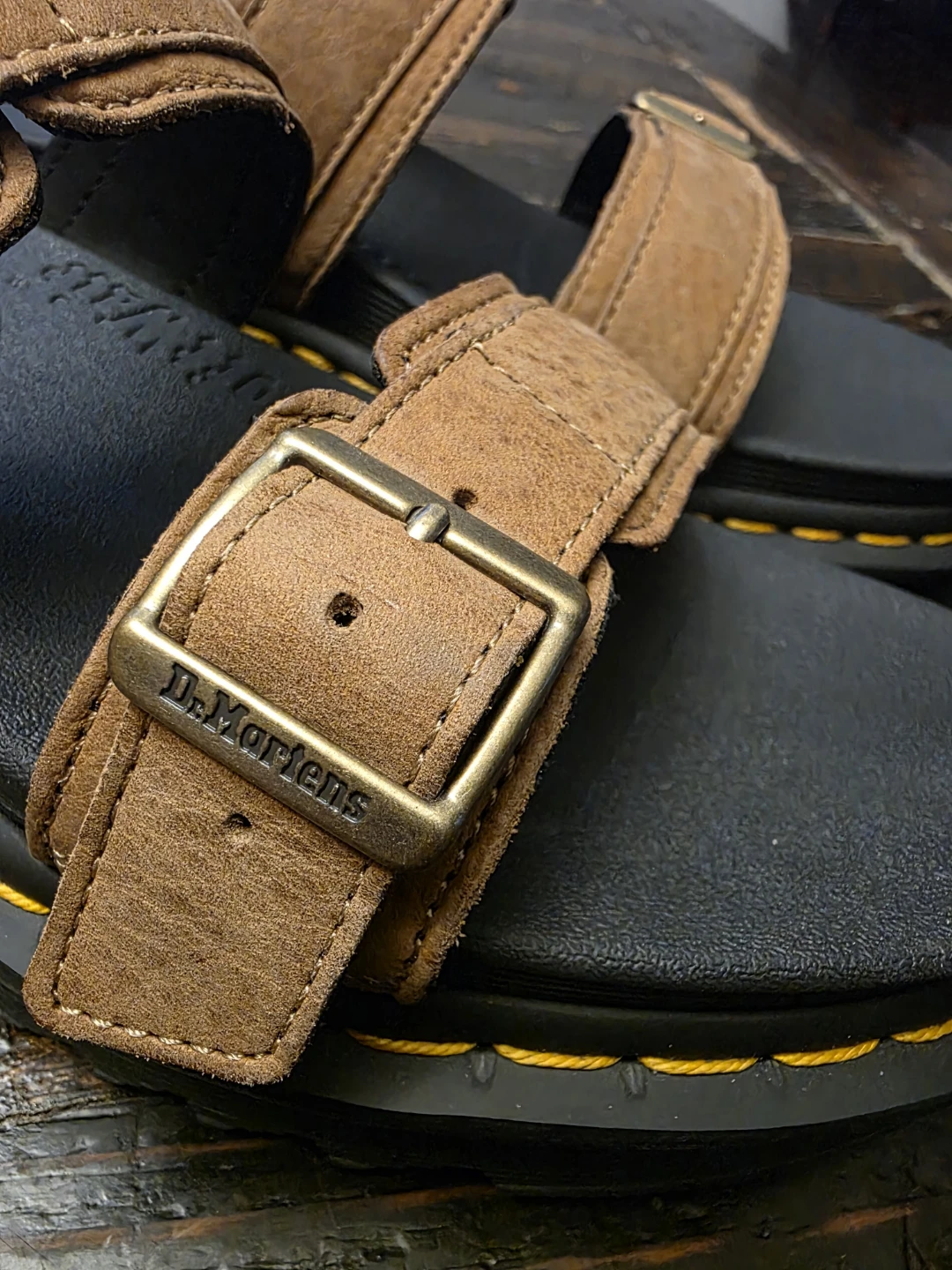 Dr. Martens Myles Brown Leather Slide Sandals Women's Size: 9 - photo 4