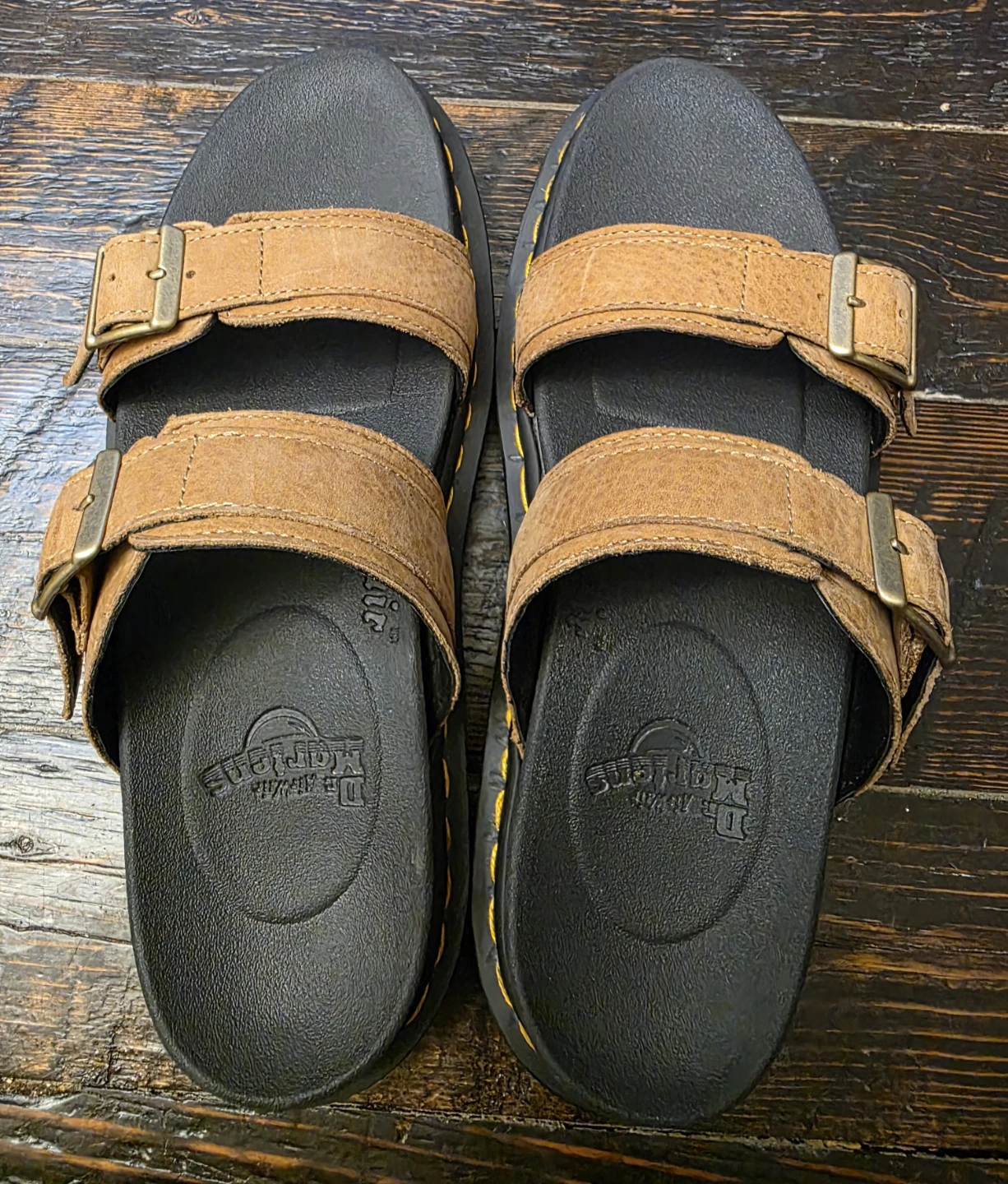 Dr. Martens Myles Brown Leather Slide Sandals Women's Size: 9 - photo 5
