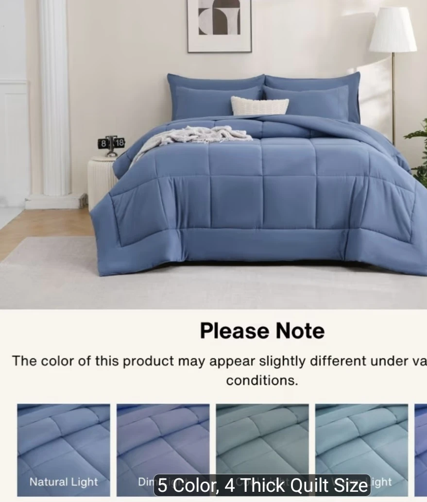 Vibrant Blue Thick Quilt Comforter - photo 4