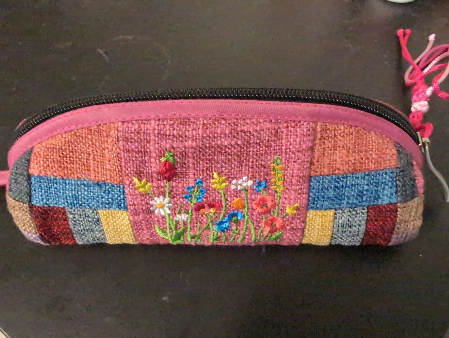 Embroidered Patchwork Pencil Case - photo 2