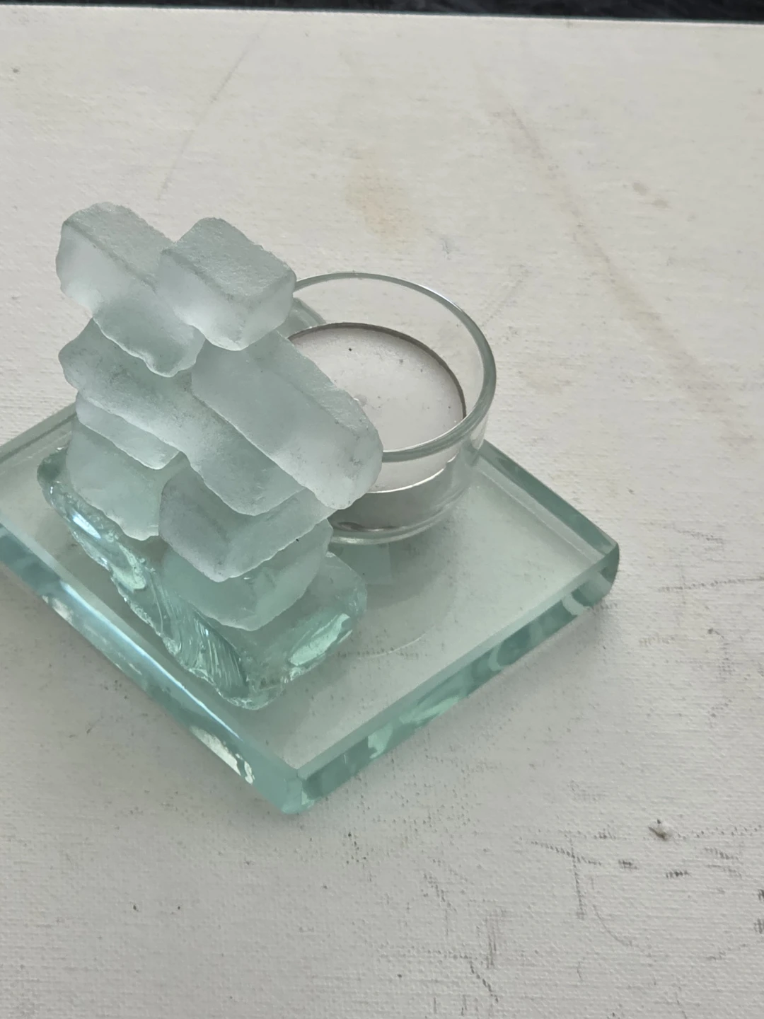 Glass Inukshuk Tealight Candle Holder - photo 2