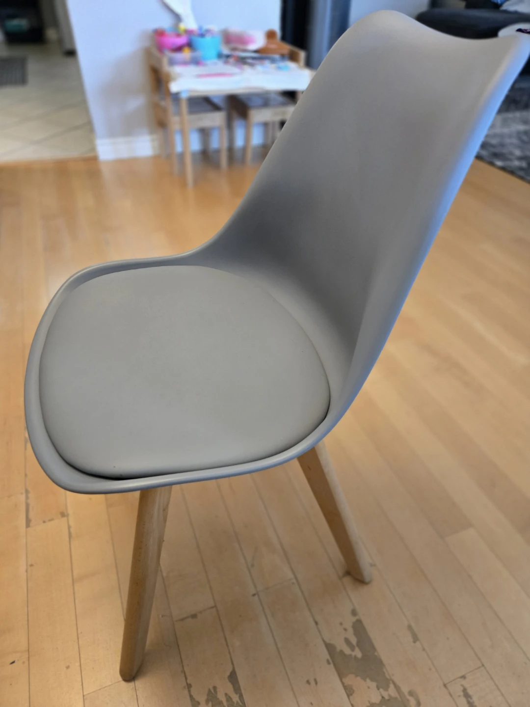 Grey Dining Chair with Padded Seat - photo 2