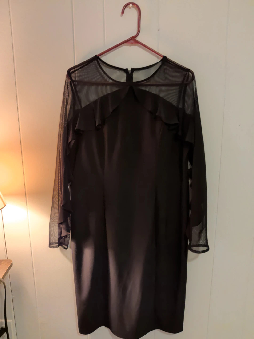 Black Mesh Ruffle Dress