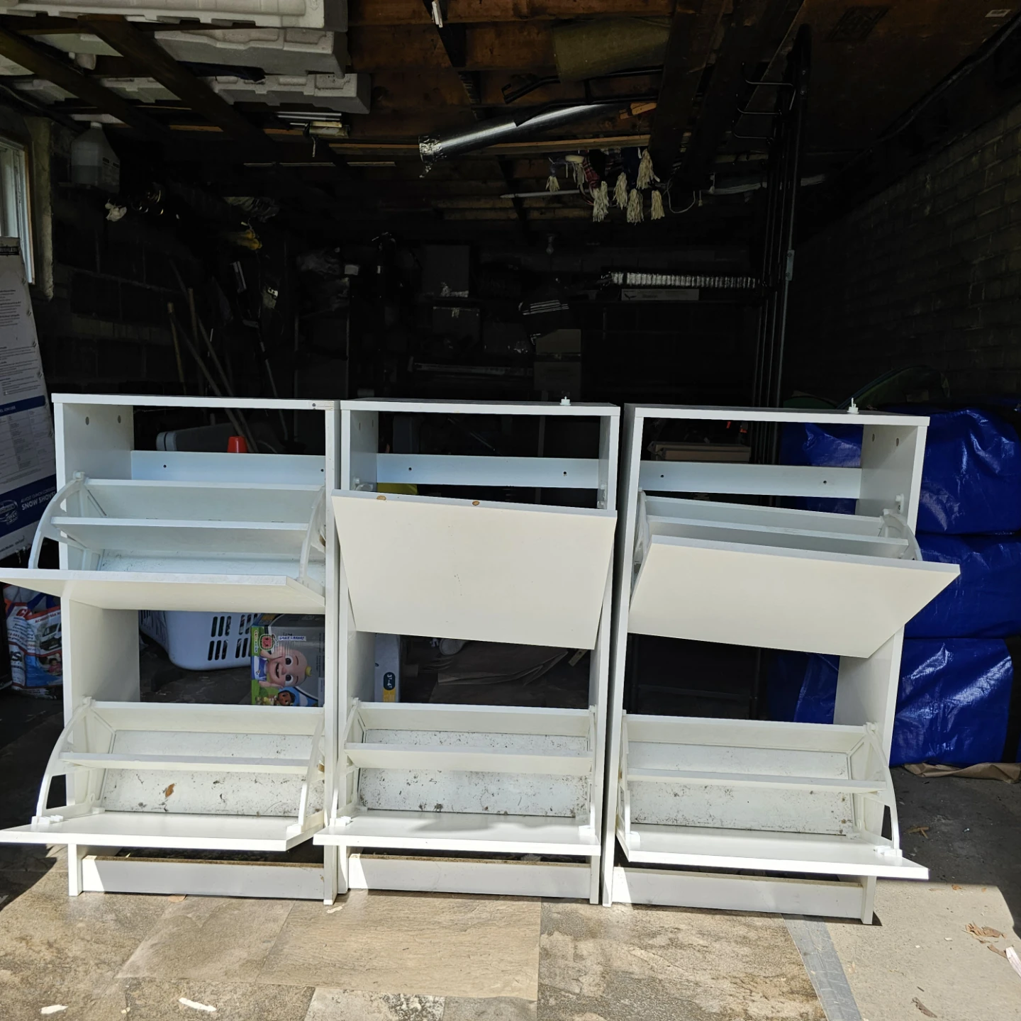 Set of 3 IKEA BISSA Shoe Cabinets (White) - photo 2