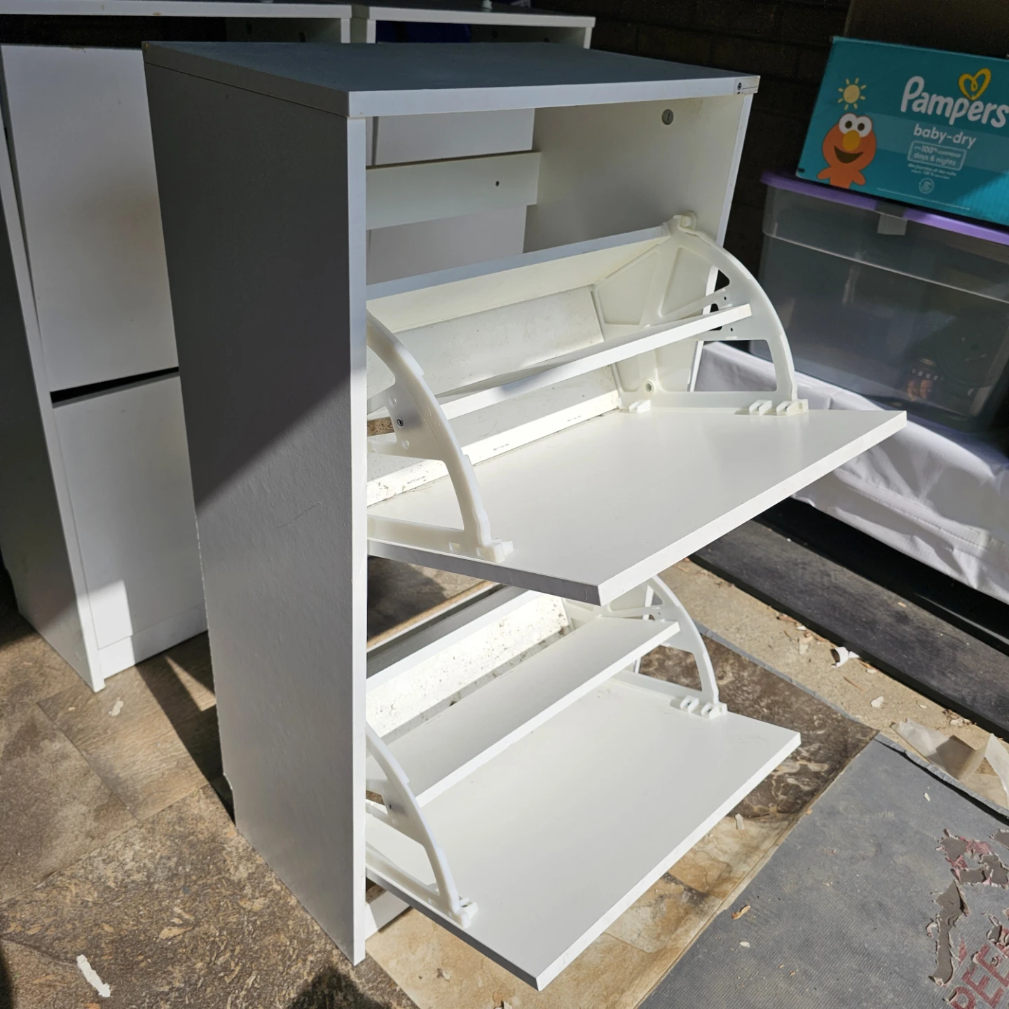 Set of 3 IKEA BISSA Shoe Cabinets (White) - photo 4