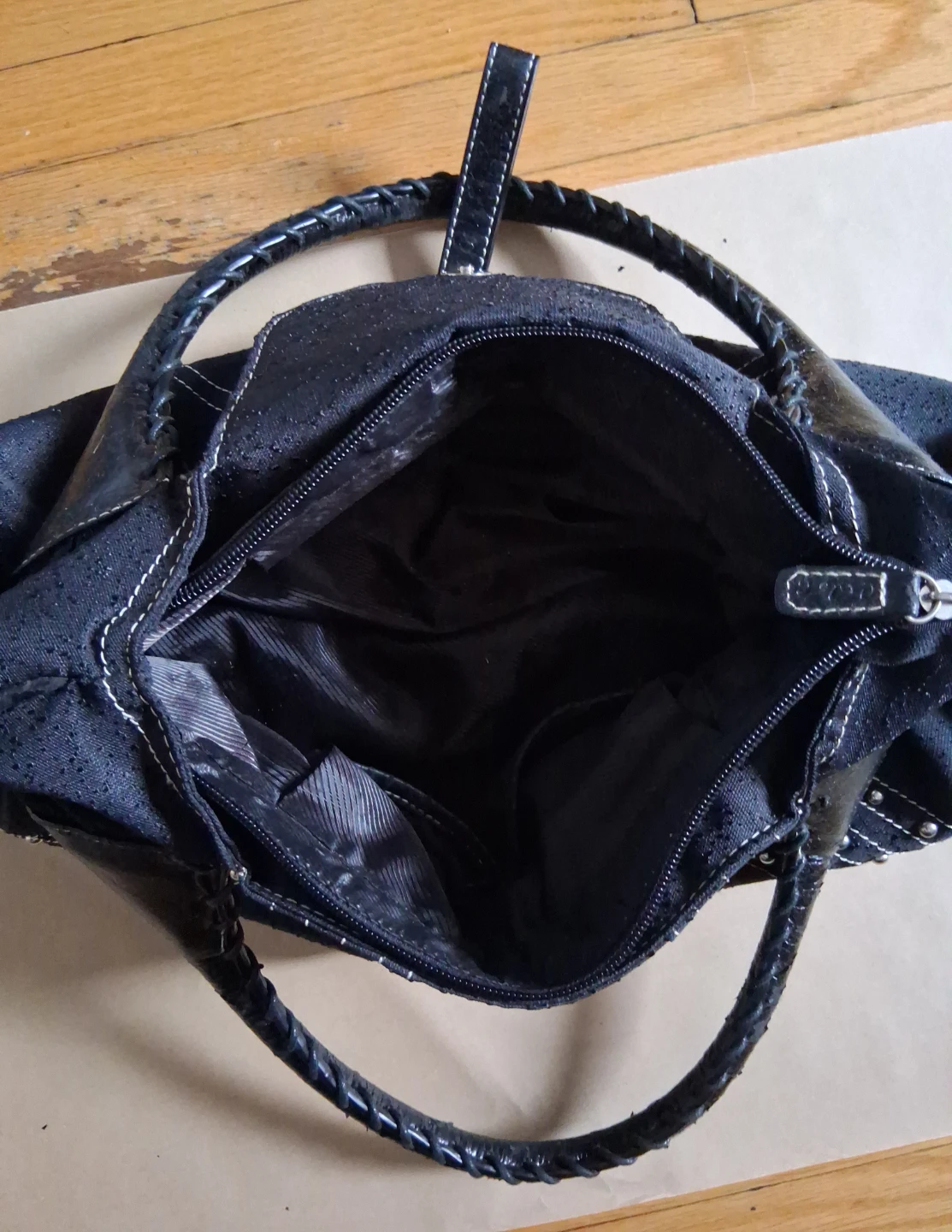 BEBE Black Studded Tote Handbag - photo 3