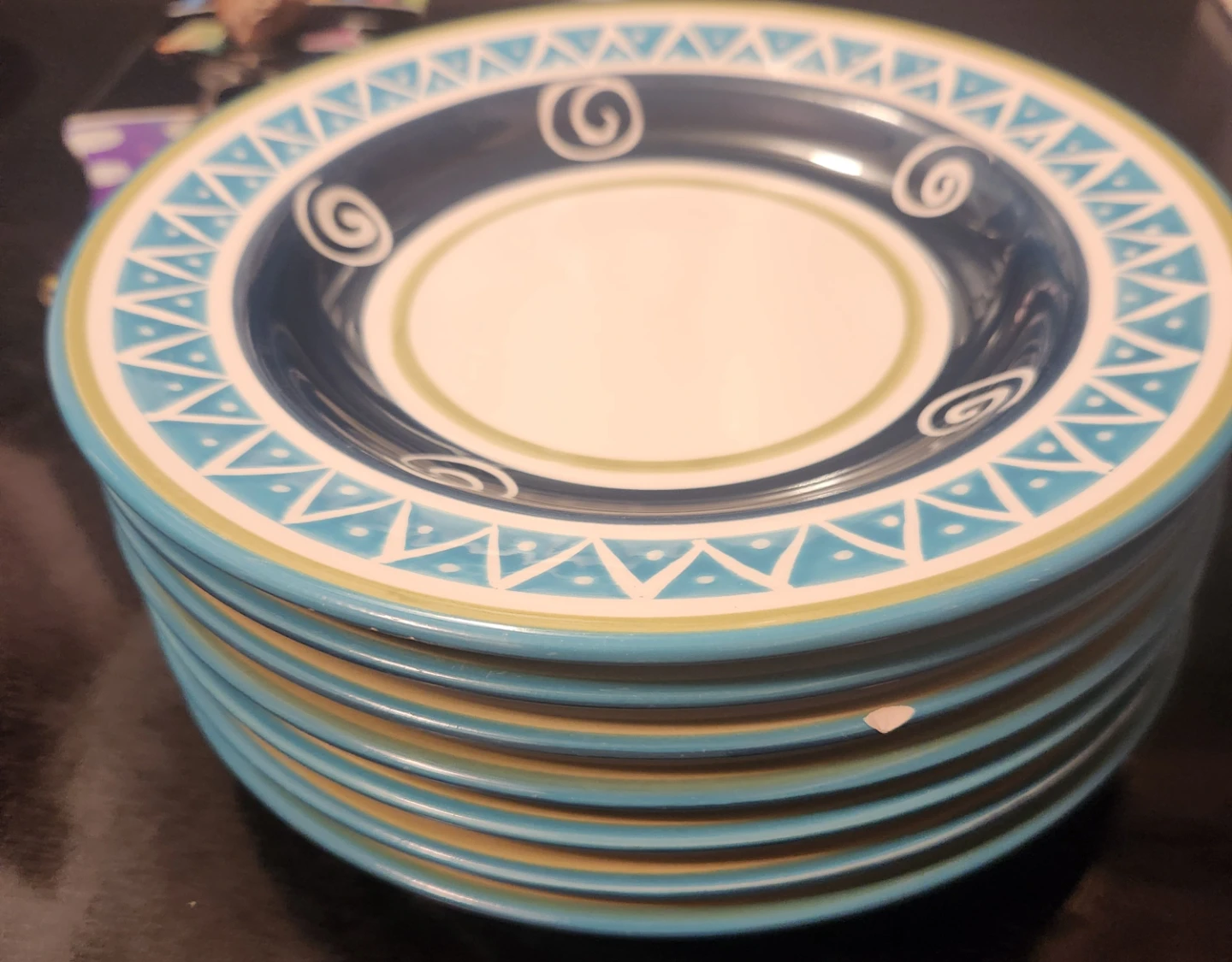 Living Art Spiral Design Dinner Plates - Set of 8 - photo 4