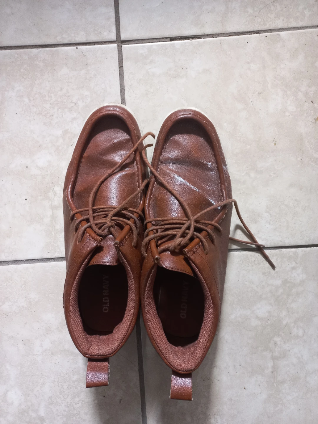 Old Navy Brown Faux Leather Lace-Up Shoes