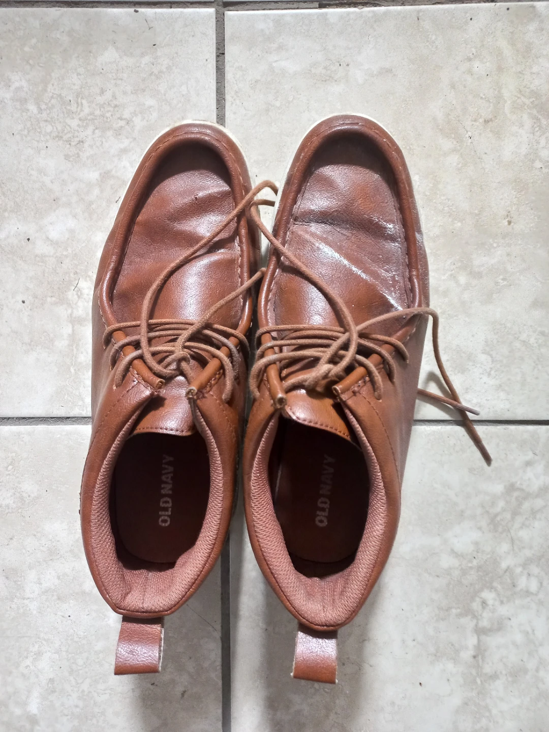 Old Navy Brown Faux Leather Lace-Up Shoes - photo 2