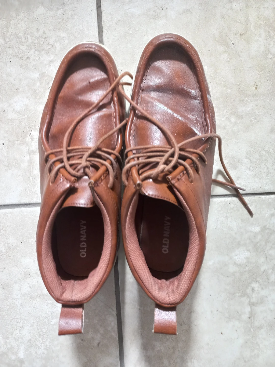 Old Navy Brown Faux Leather Lace-Up Shoes - photo 3
