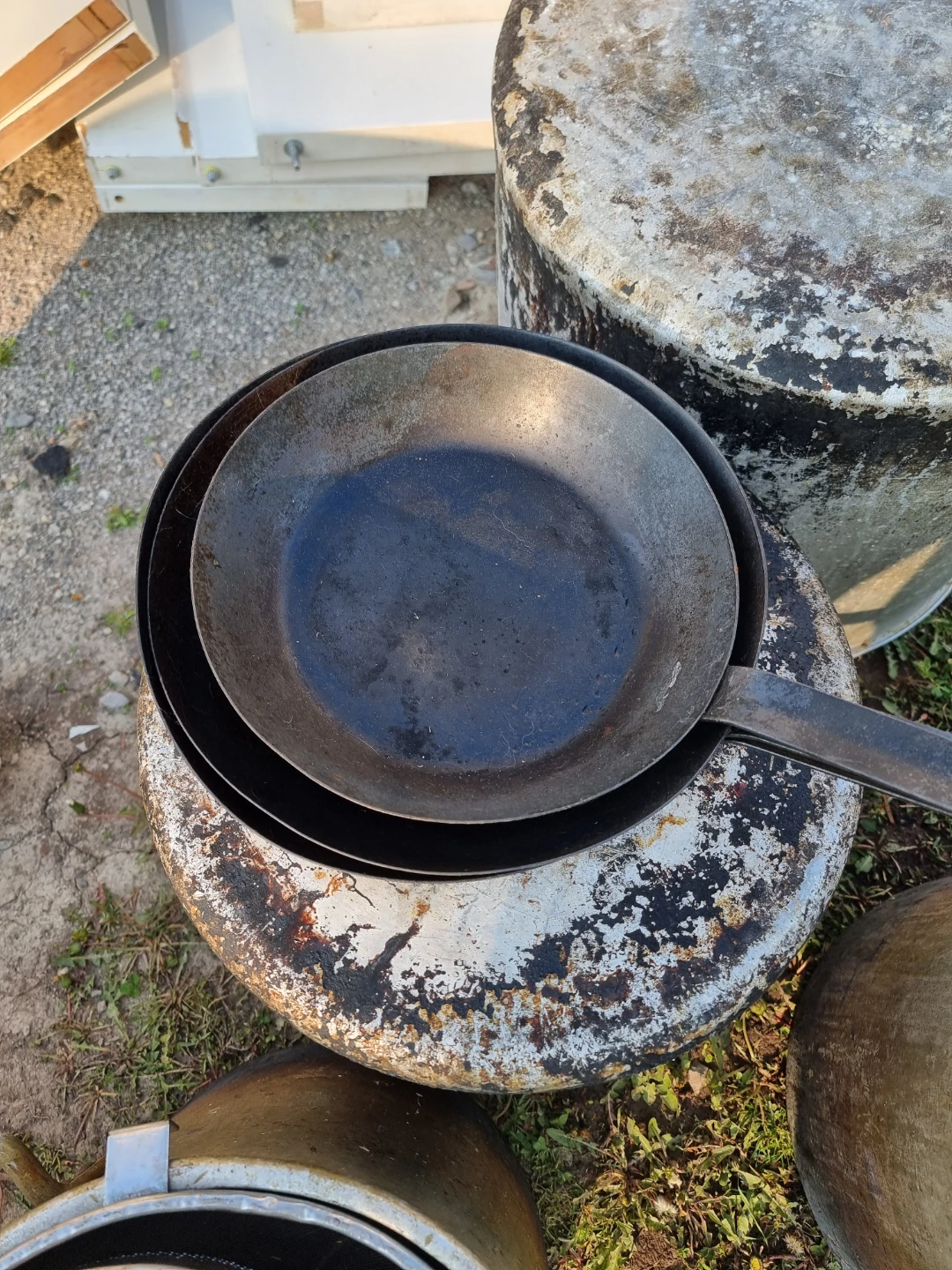Assorted Metal Pots, Pans and Strainers