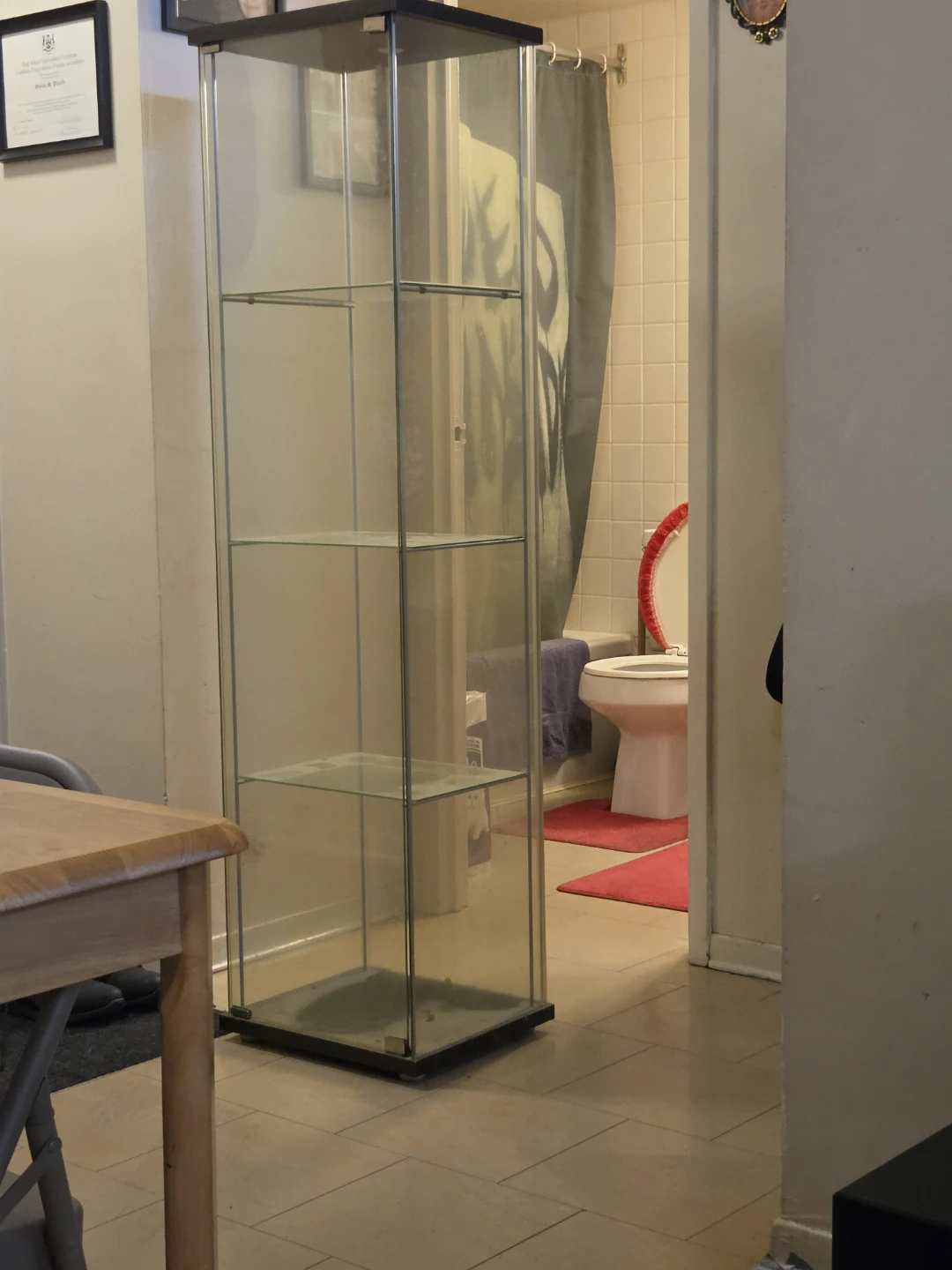 Glass Display Cabinet with Black Top - photo 2