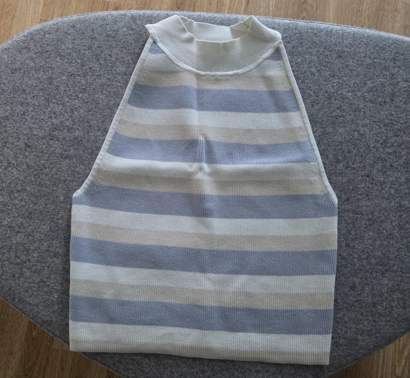 Striped Halter Neck Tank Top