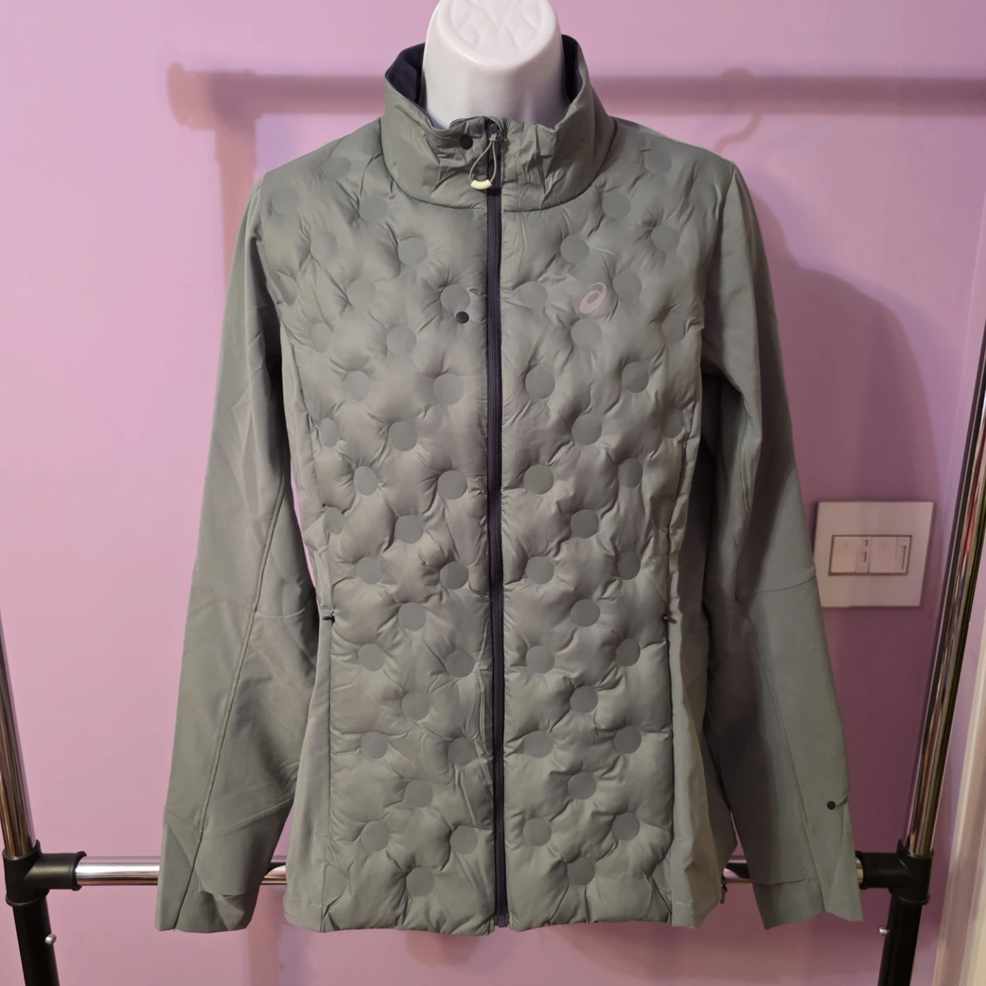 Asics Women's Green Quilted Running Jacket Size M