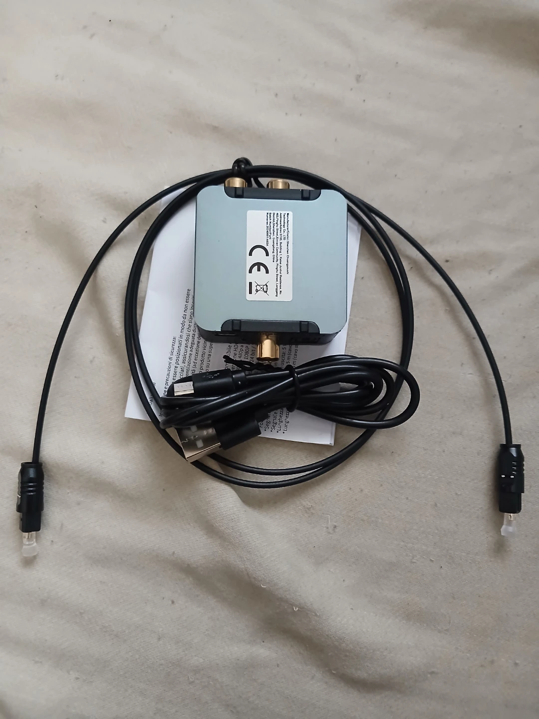 Digital to Analog Audio Converter With Optical Cable & USB Cable