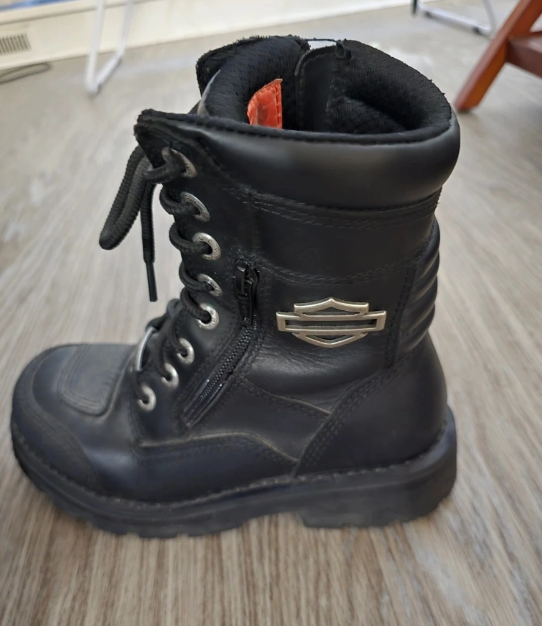 Harley-Davidson Black Leather Motorcycle Boots Size 7 - photo 2