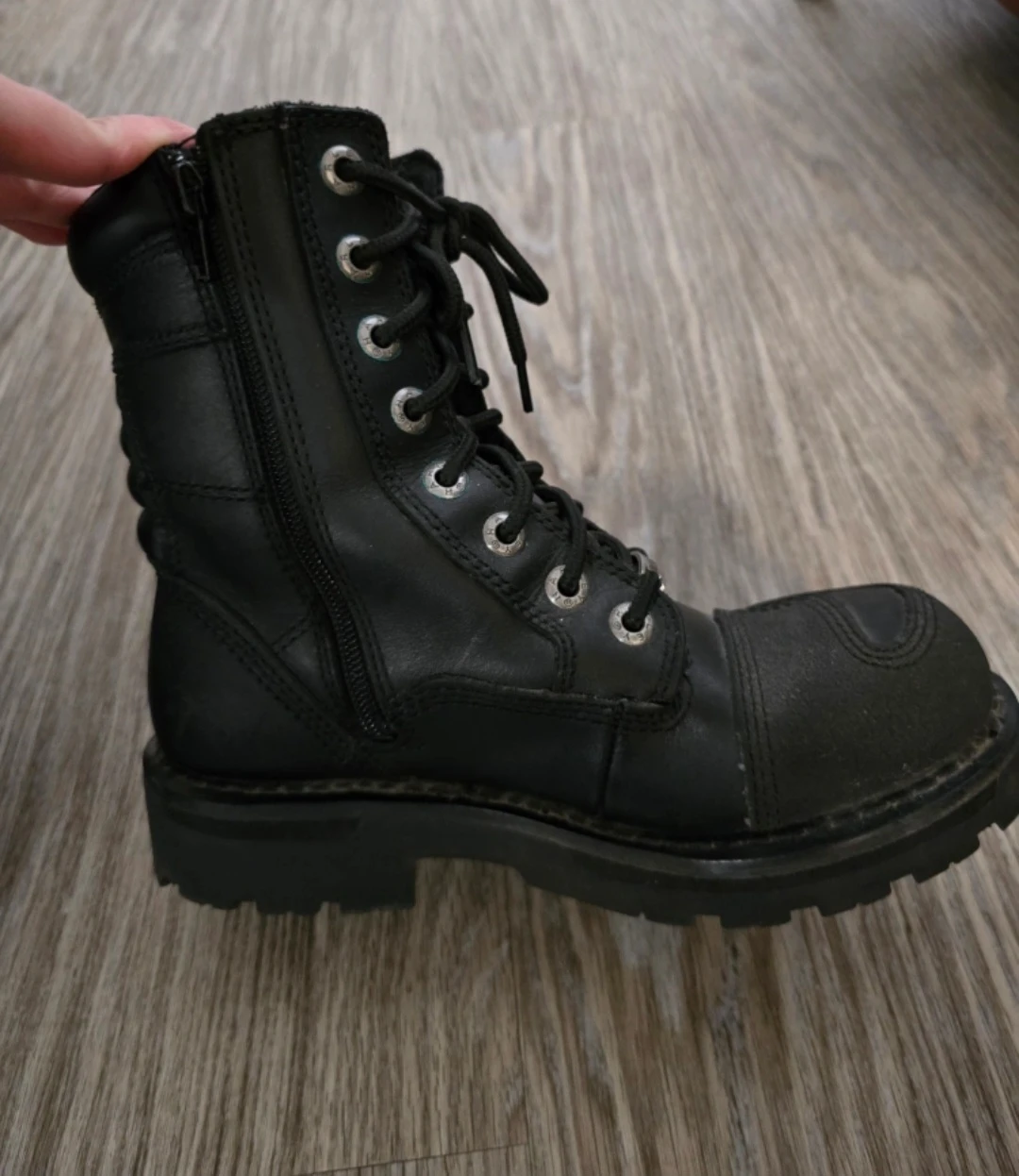 Harley-Davidson Black Leather Motorcycle Boots Size 7 - photo 3