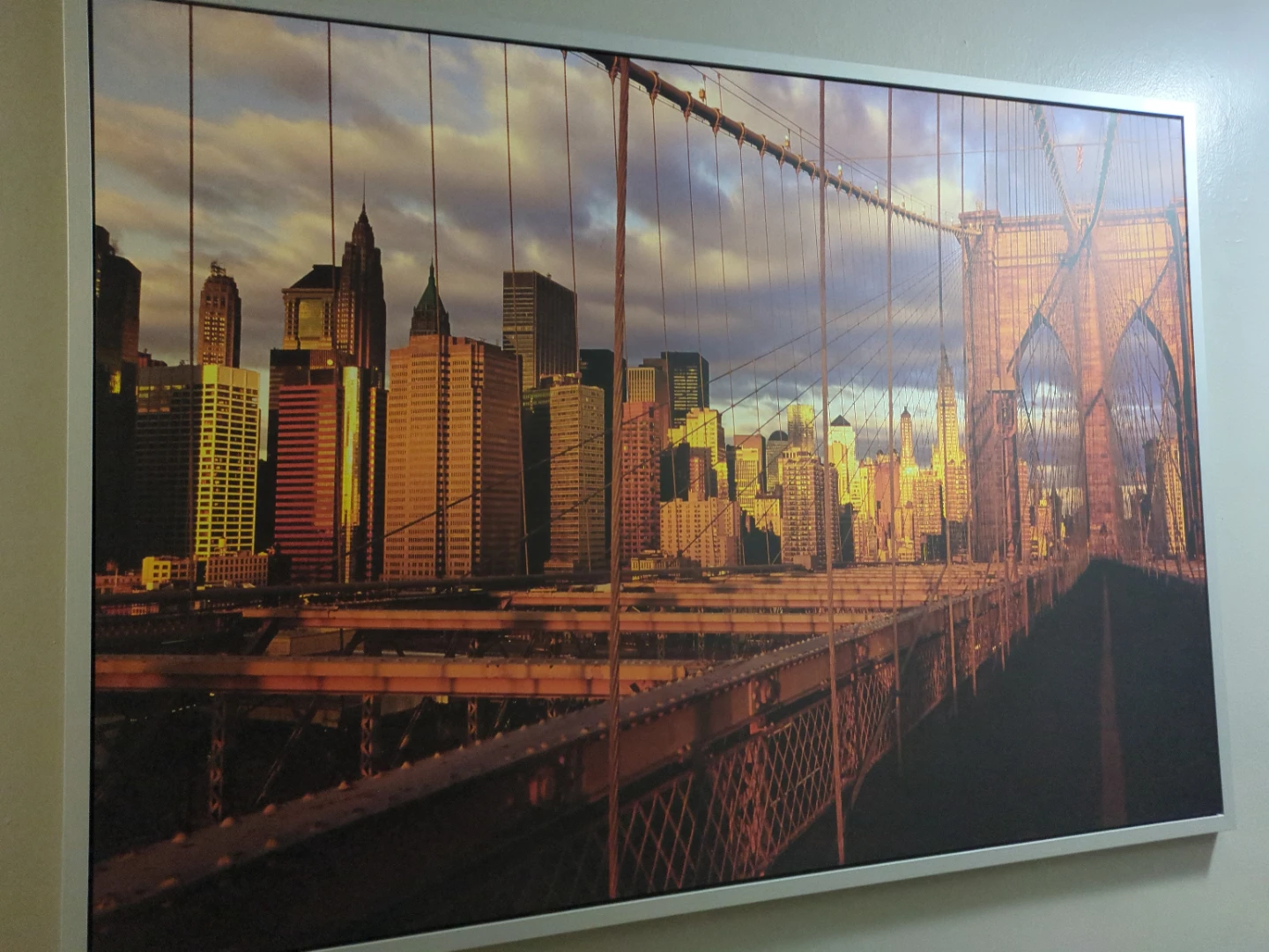 Framed Print: Brooklyn Bridge Skyline Sunset