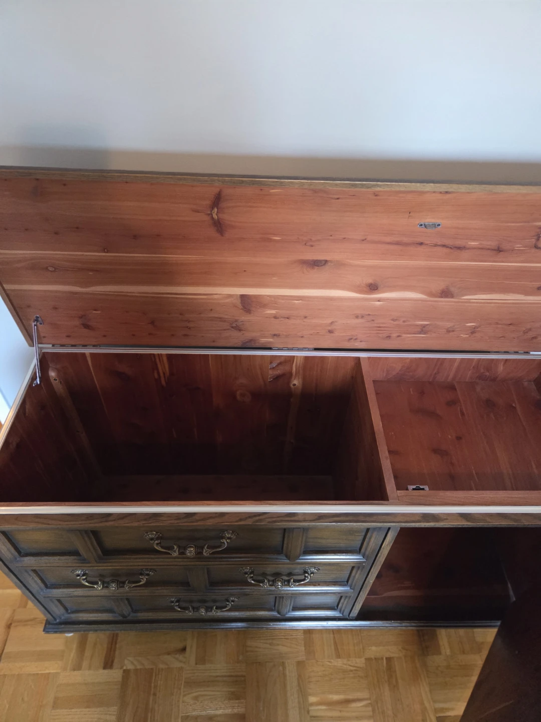 Vintage Dark Wood Dresser with Cedar Lined Trunk - photo 4