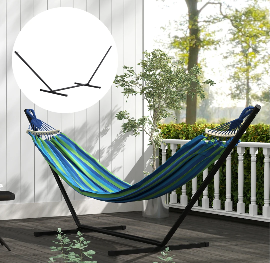 Striped Hammock with Stand