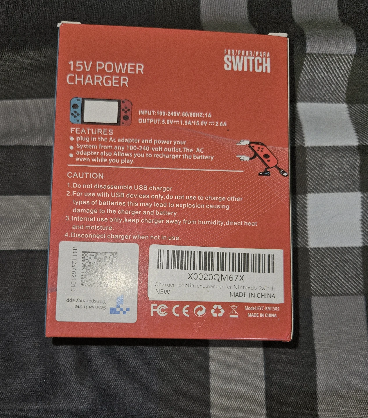 #NIB Nintendo Switch Power Charger and USB Type-C Cable - photo 2