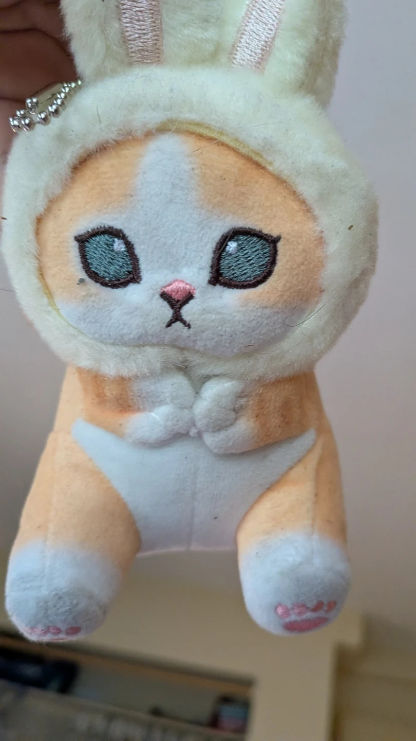 Plush Cat Toy with Bunny Ears
