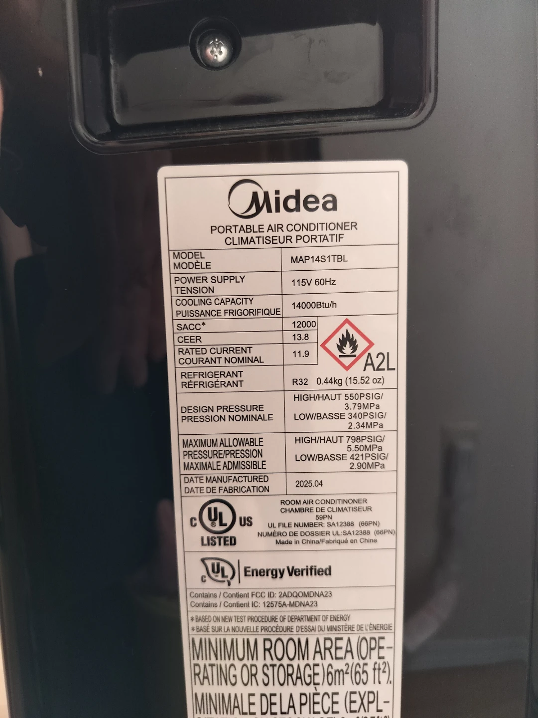 Midea Duo 14,000 BTU Portable AC – Like New - photo 4