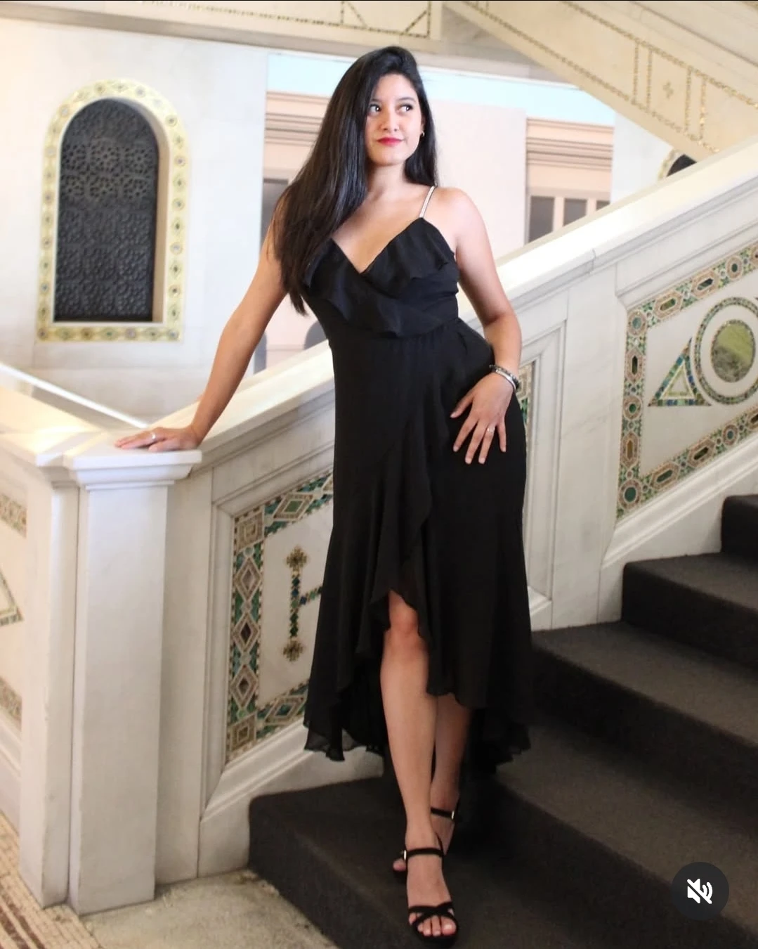 Elegant Black Ruffled High-Low (worn 2 times)