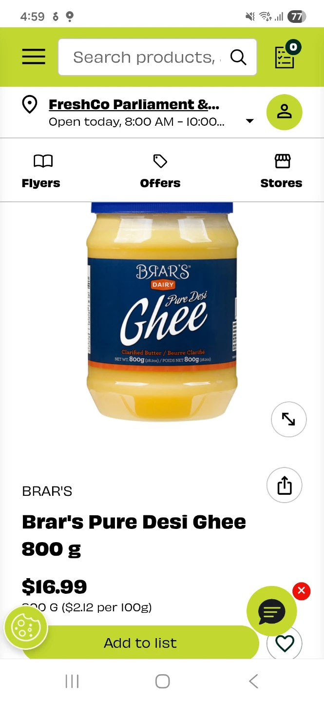 Brar's Pure Desi Ghee 800g