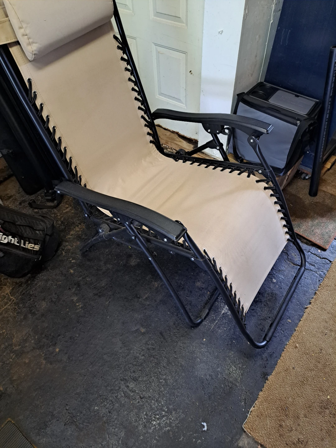 Tan Zero Gravity Chair with Headrest