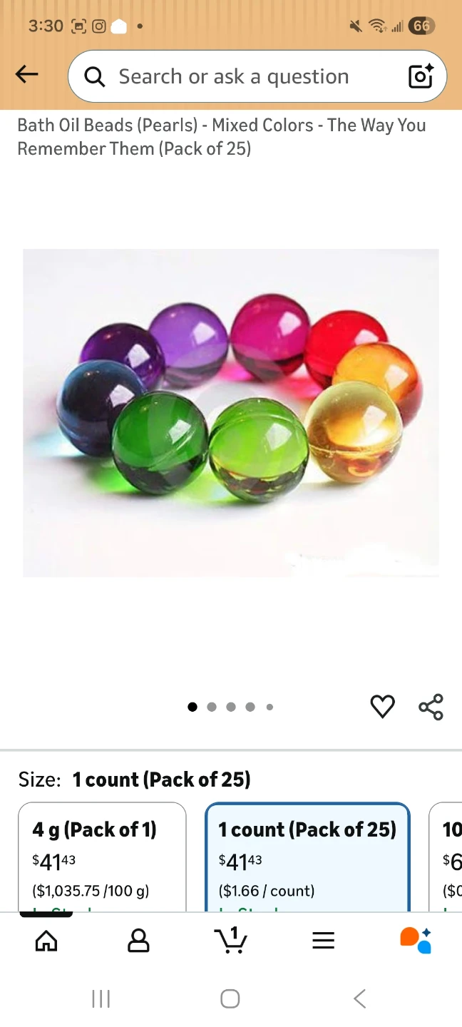 Bath Oil Beads (Pearls) - Mixed Colors - Pack of 25