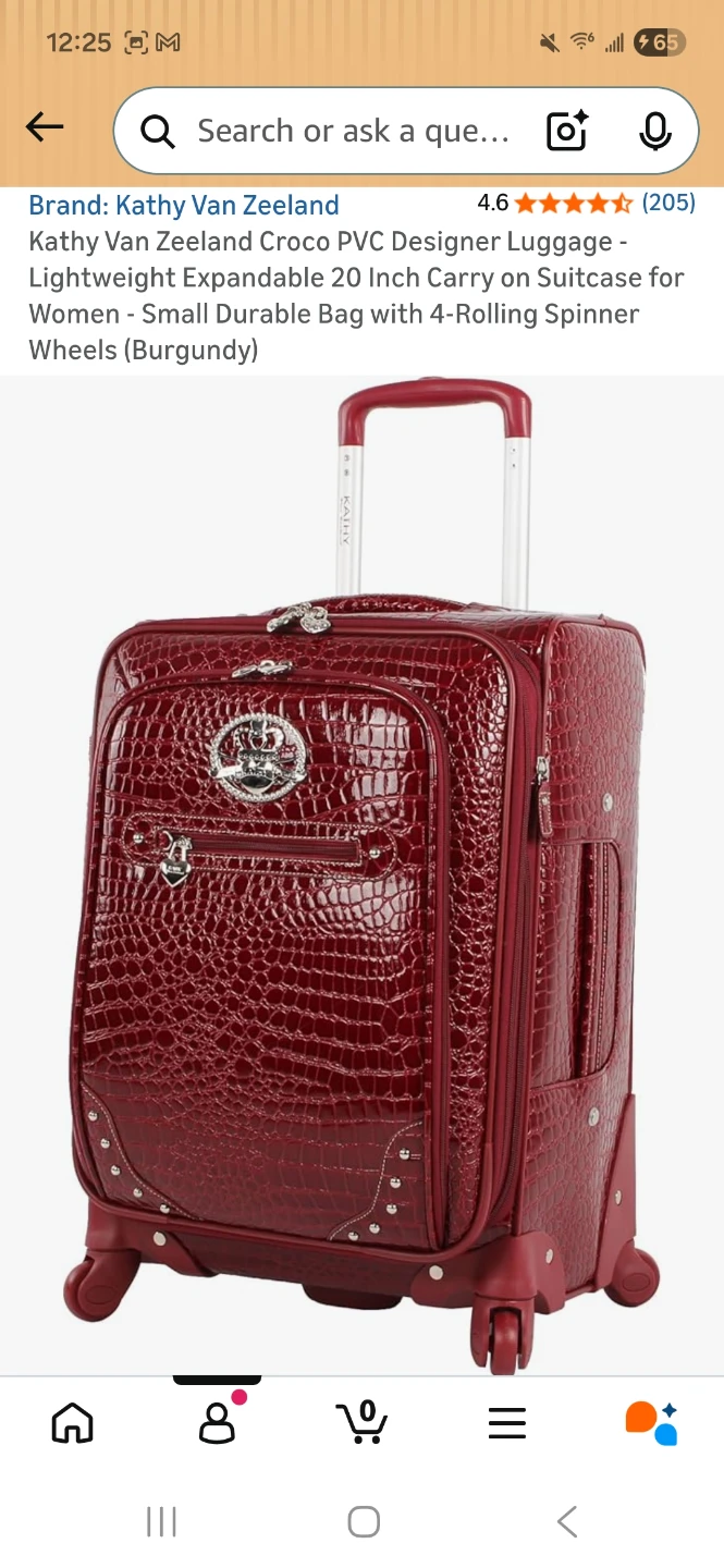 Kathy Van Zeeland Croco Expandable 20 Inch Carry-On Luggage