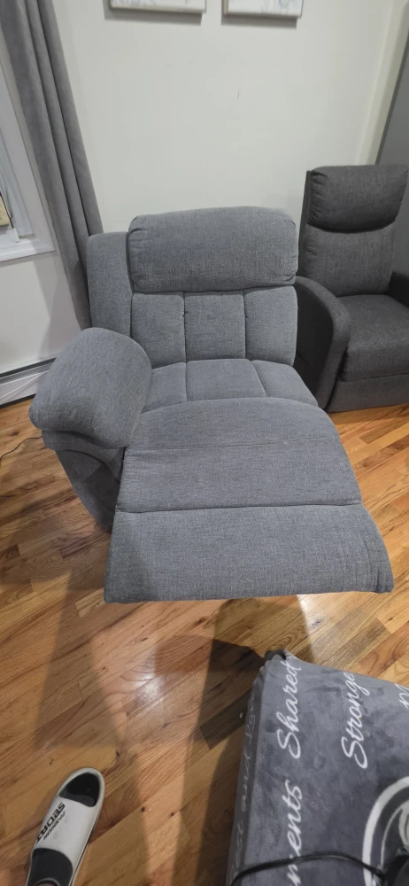 Grey Recliner 5 PC Sectional Sofa with Cup Holders