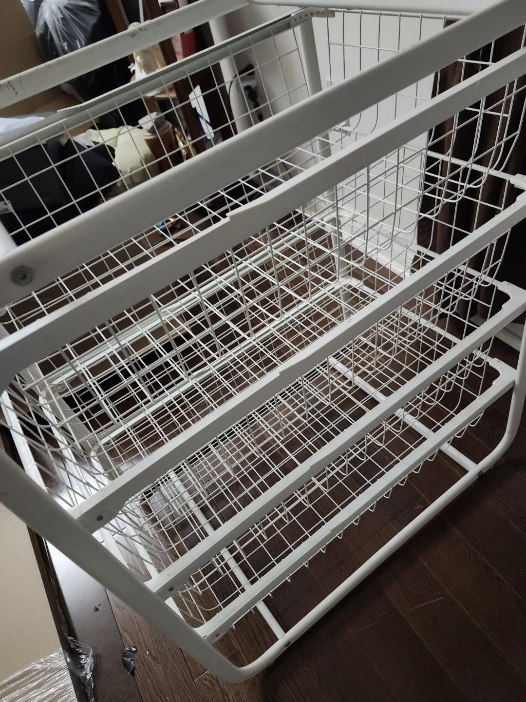 White Wire Storage Cart with 4 Drawers - photo 2