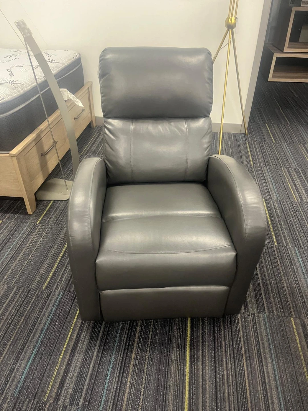 Gray Faux Leather Recliner Chair