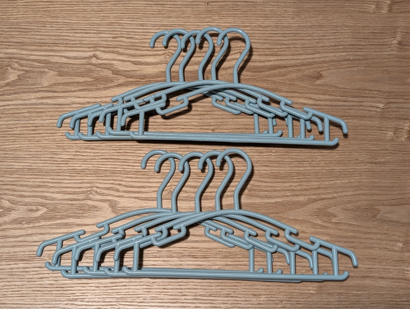 Like NEW: Set of 10 Light Blue Plastic Clothes Hangers