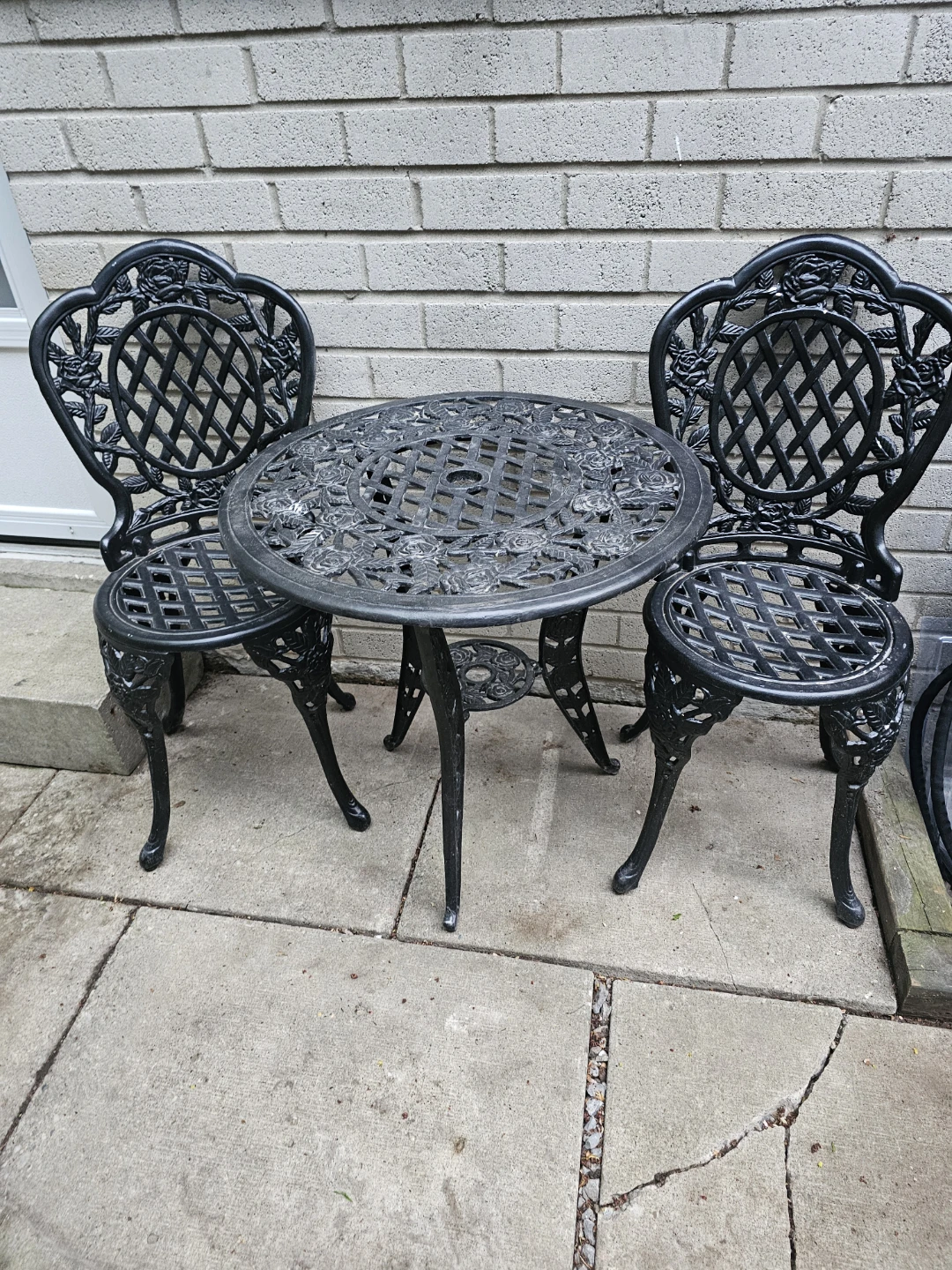 Cast Iron Bistro Set - Table and 2 Chairs