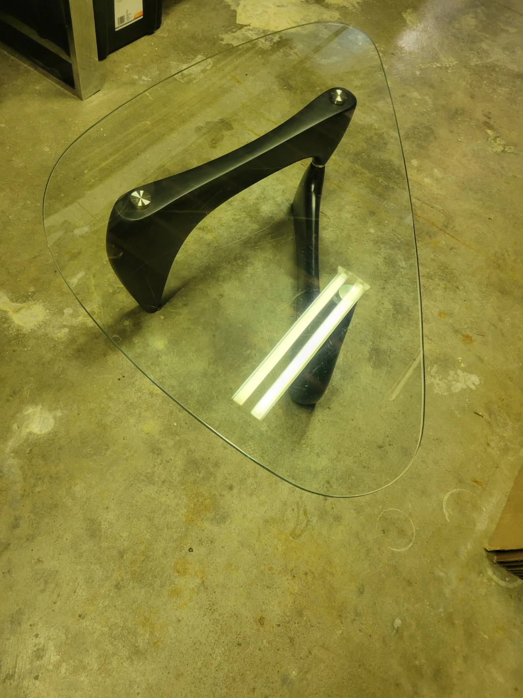 Glass Coffee Table with Black Base - photo 2