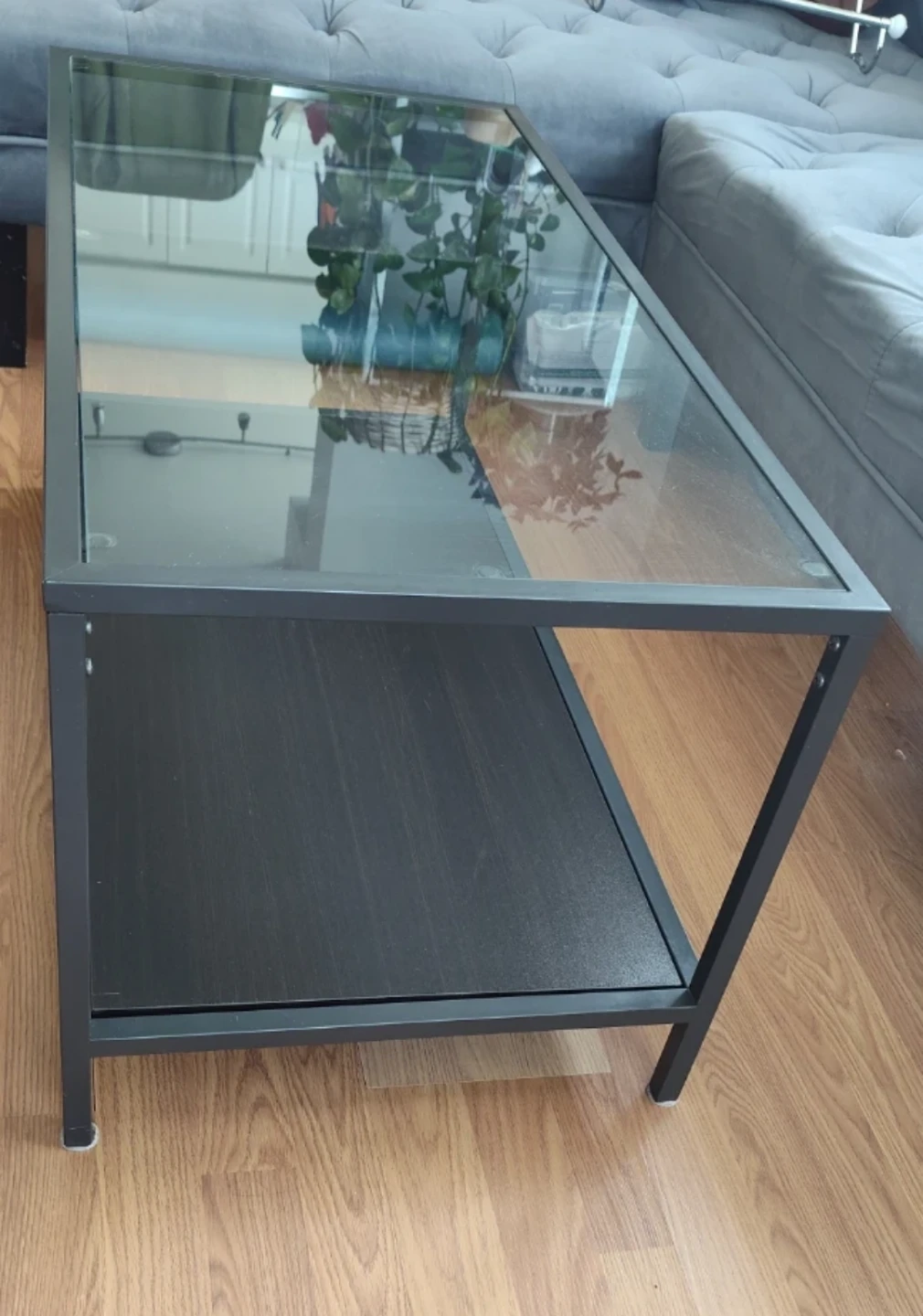 Glass Top Coffee Table with Shelf - photo 3