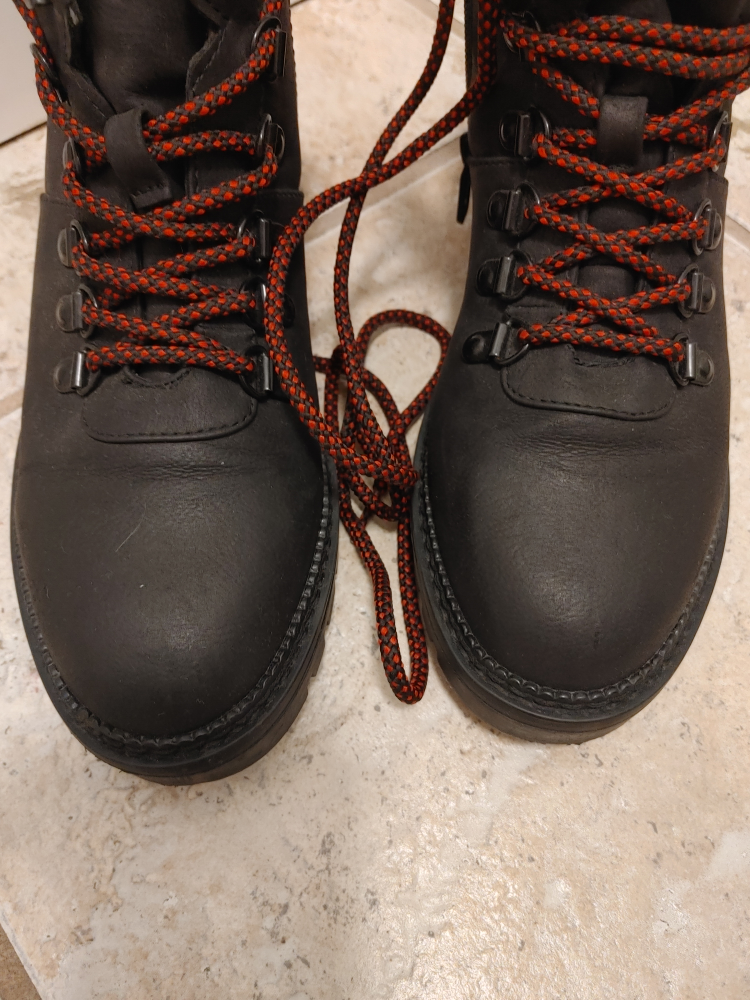 Black Lace-Up Winter Boots with Red Accents - photo 3