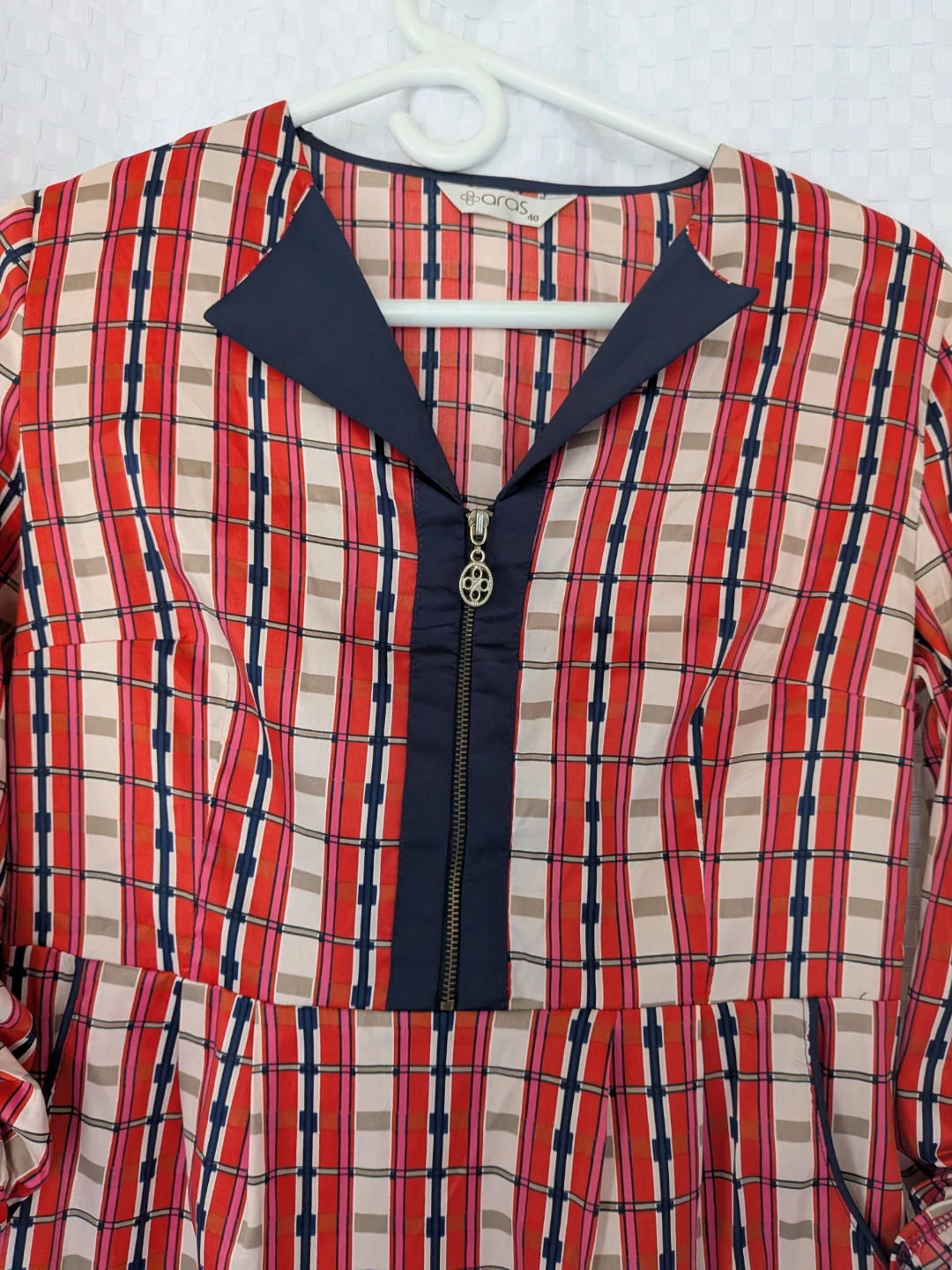 Women's Plaid Zipper Tunic Shirt - photo 2