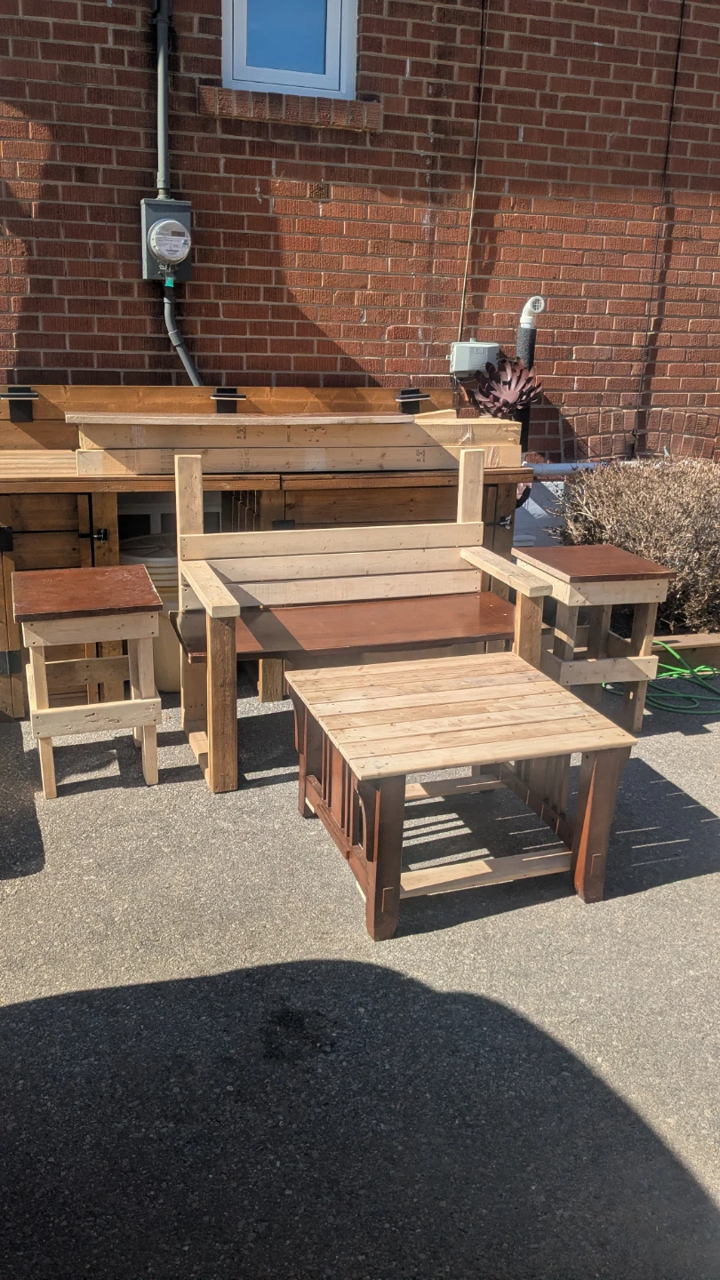 Wooden Patio Furniture Set