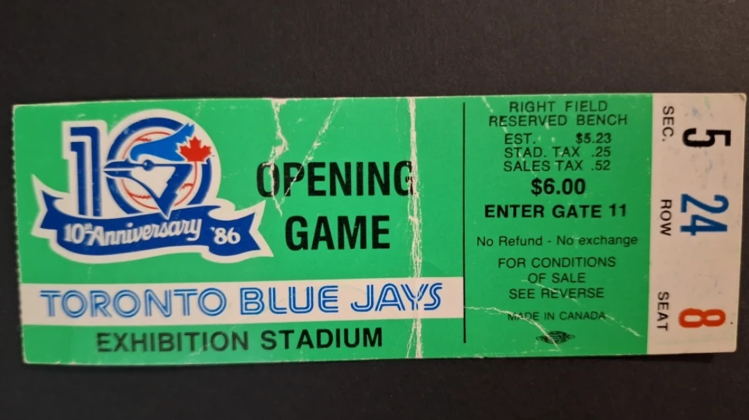 Toronto Blue Jays Opening Game Ticket - April 16, 1985