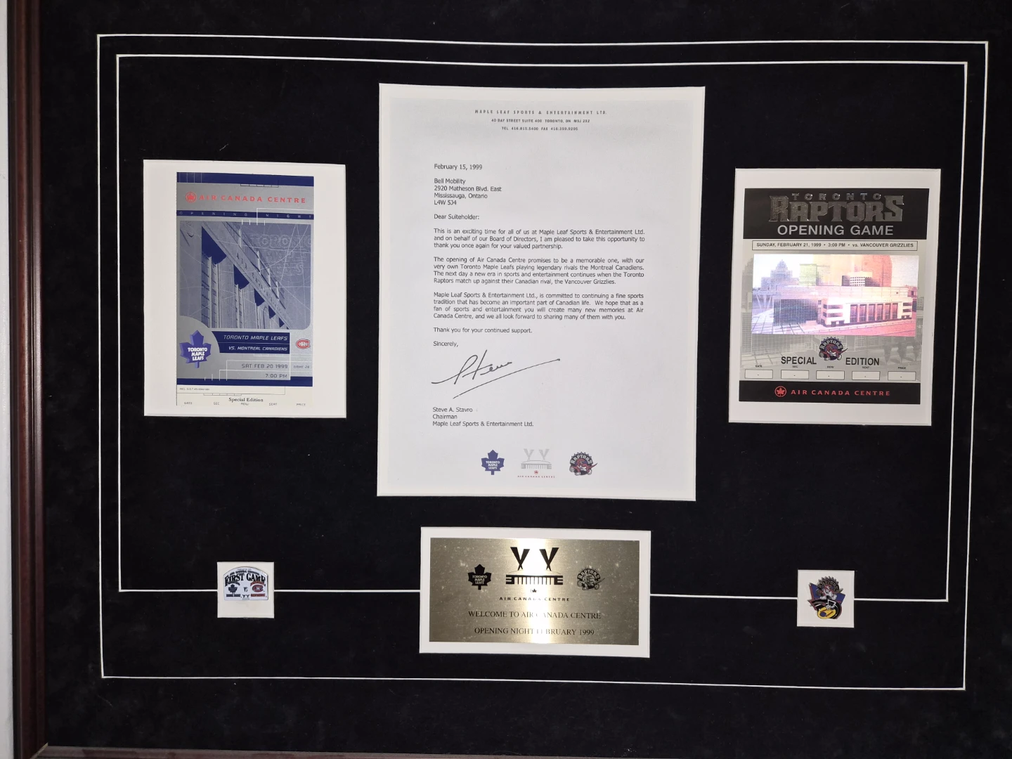 Toronto Raptors & Maple Leafs Opening Night Memorabilia Lot