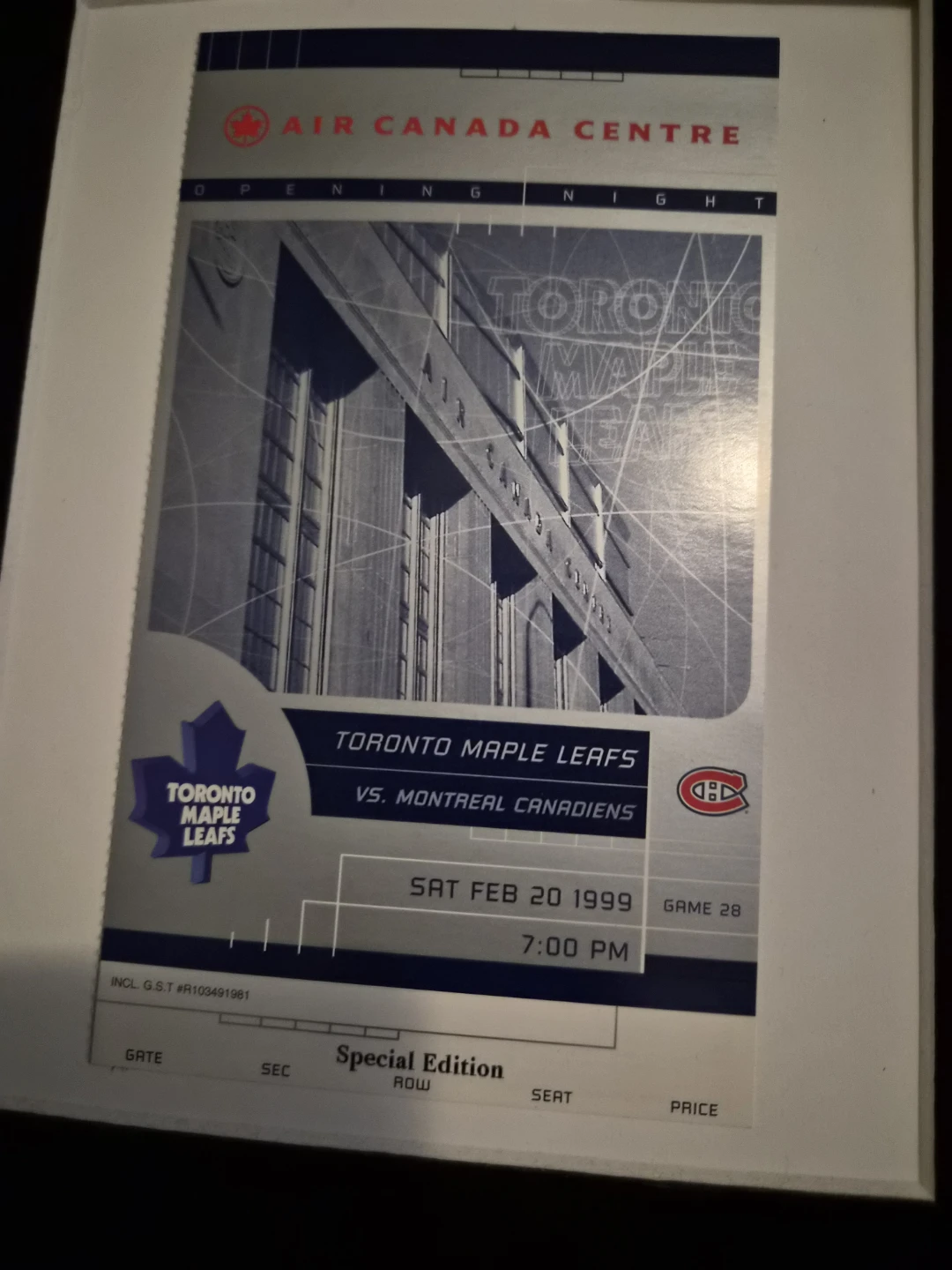 Toronto Raptors & Maple Leafs Opening Night Memorabilia Lot - photo 2