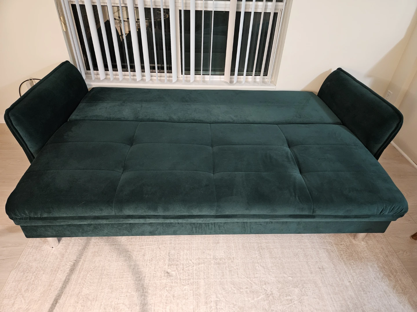 Green Velvet Sofa Bed - photo 2