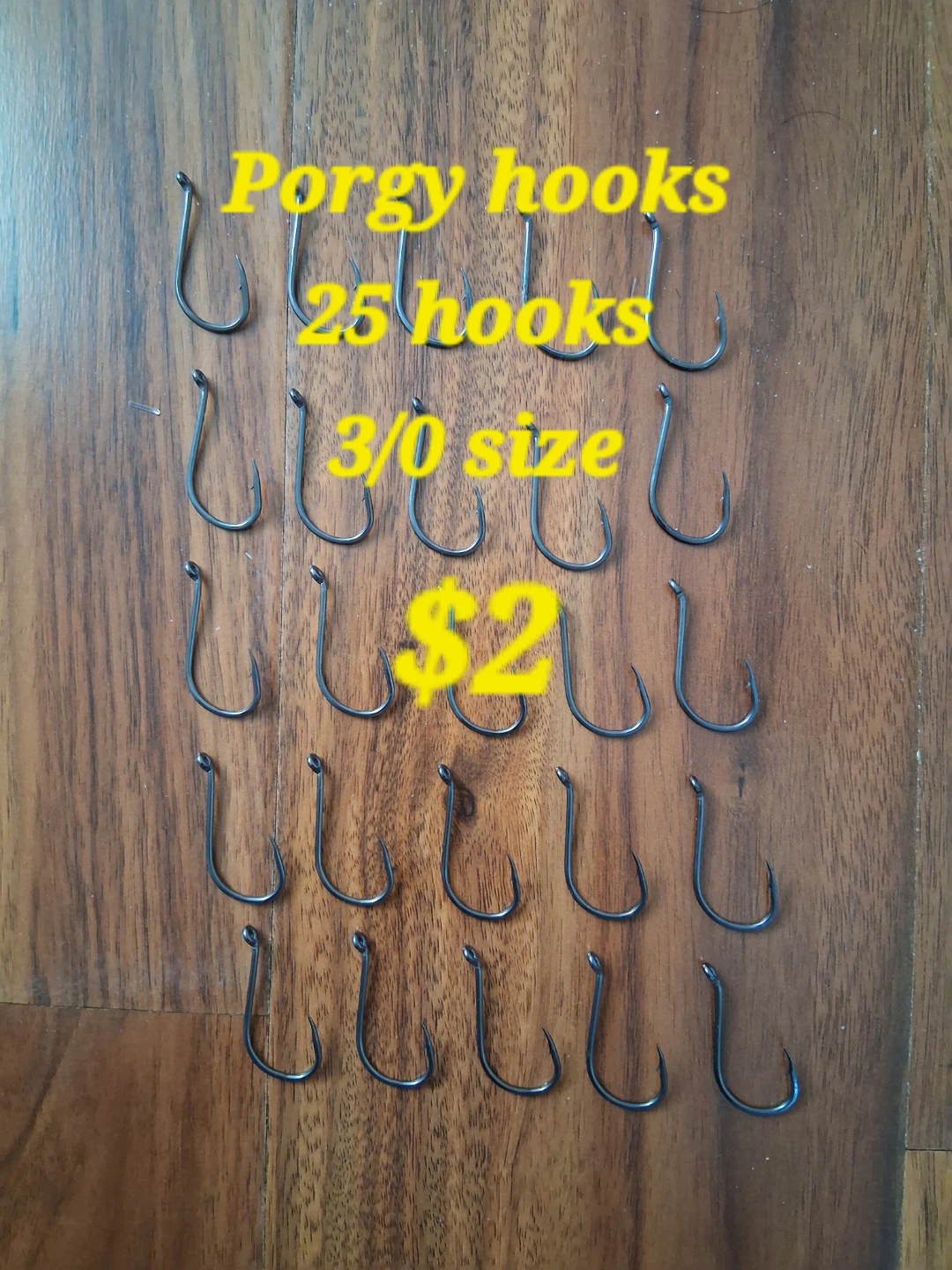 Porgy hooks, 25 count, size 3/0