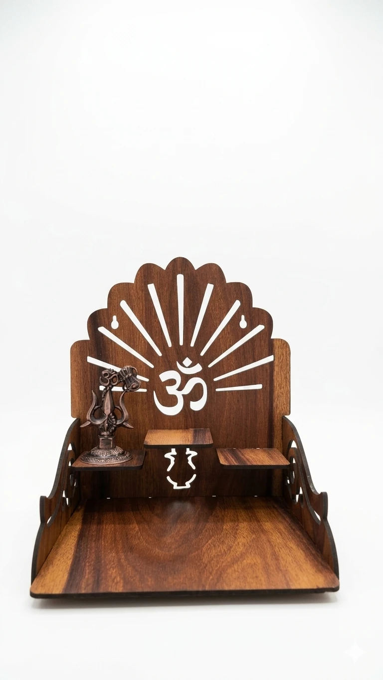 Wooden Pooja Mandir Shelf - photo 2