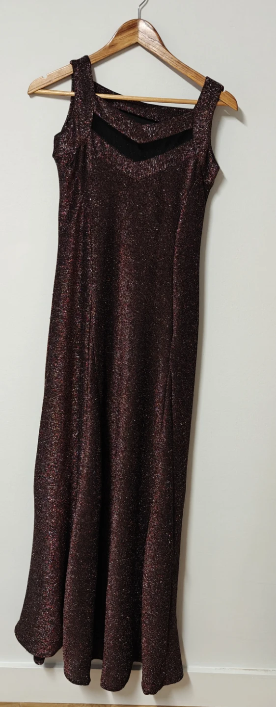 Sparkly Maroon Maxi Dress