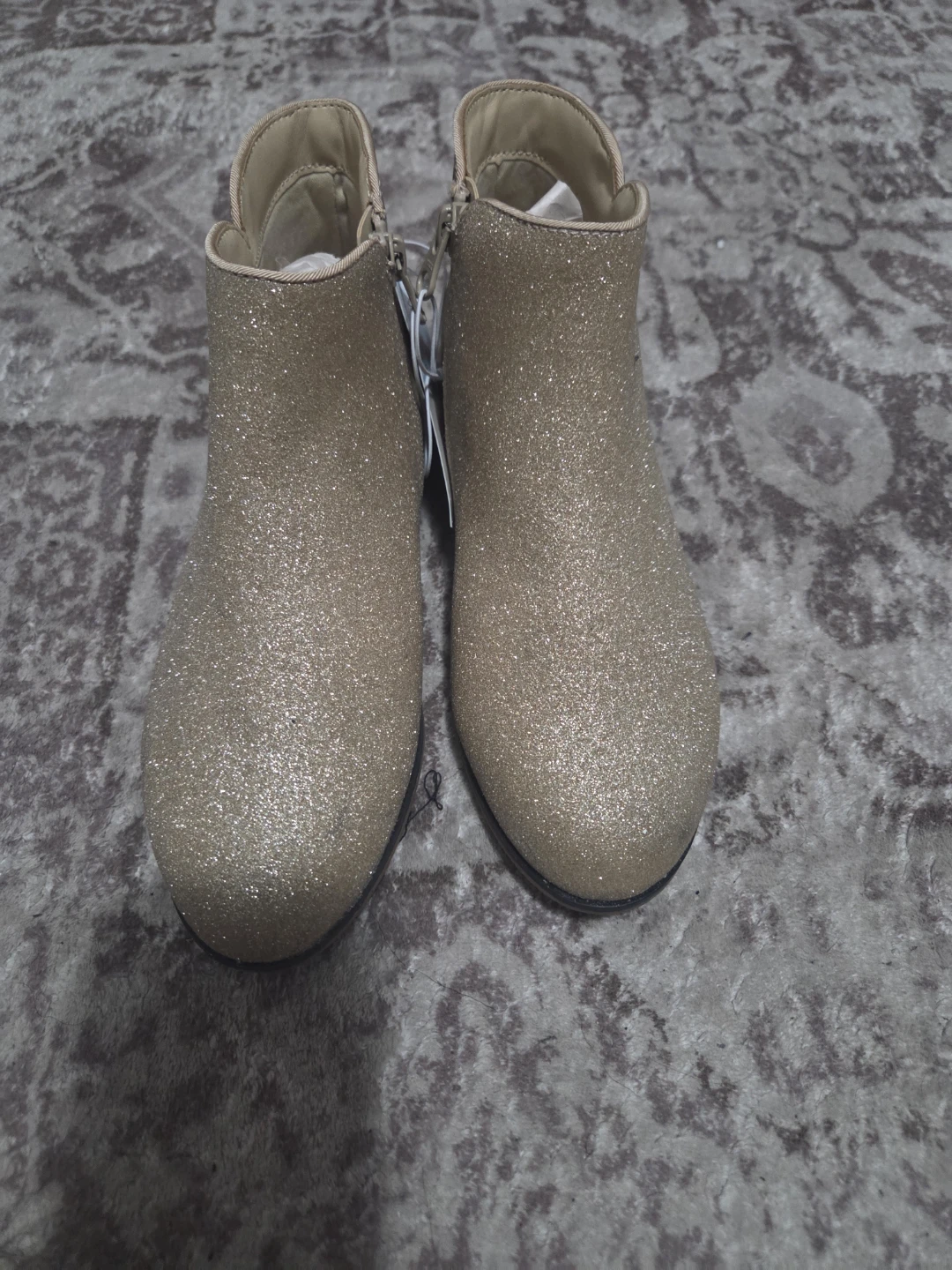 Sparkly Gold Ankle Boots